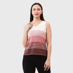 Women's Sleeveless Knitted V-Neck Lightweight Summer Tank Top - Soft Stretchable Fabric