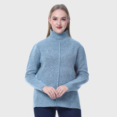 Women's High Neck Soft Knit Warm Pullover Sweater for Winter