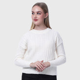 Women’s Warm Winter Sweater- Stylish Pullover with Full Sleeves-Round