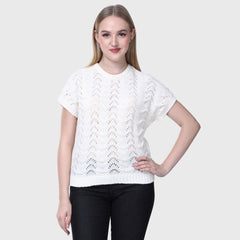 Women's Short Sleeve Sweater Top- Lightweight Knitted Summer Pullover
