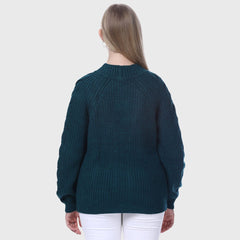 Women's Knitted Cardigan- Warm - Soft Cozy Button-Down Cardigan for Casual Wear