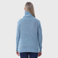 Women's Solid Pattern Turtleneck Soft Knit Pullover Sweater Ideal for Daily Use