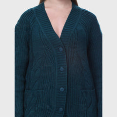 Women's Knitted Cardigan- Warm - Soft Cozy Button-Down Cardigan for Casual Wear