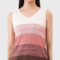 Women's Sleeveless Knitted V-Neck Lightweight Summer Tank Top - Soft Stretchable Fabric