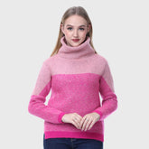 Women’s Colorful Striped Winter Sweater- Soft Woolen Knit Pullover