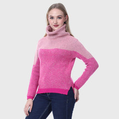 Women’s Colorful Striped Winter Sweater- Soft Woolen Knit Pullover