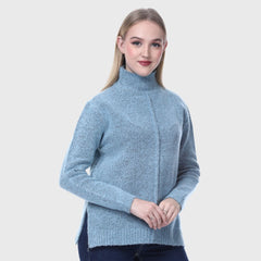 Women's High Neck Soft Knit Warm Pullover Sweater for Winter