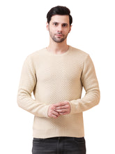 Men’s Solid Acrylic Pullover Sweater – Crew Neck, Regular Fit