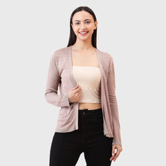 Women’s Lightweight Cotton Blend Full Sleeve Front Open Casual Shrug