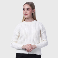 Women’s Warm Winter Sweater- Stylish Pullover with Full Sleeves-Round