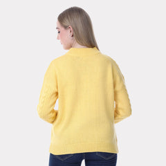 Women's Cable Knit Sweater – Stylish Winter Pullover with Full Sleeves