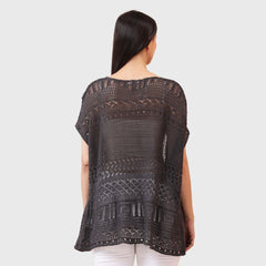 Women’s Short Sleeve Front Open Crochet Shrug