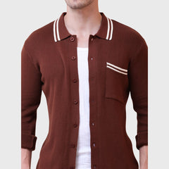 Men's Cotton Full Sleeve Casual Lightweight Shirt for Summer -Button Down with Pocket