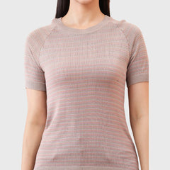 Women's Soft Cotton Blend Regular Fit Solid Pattern Round Neck T-Shirt