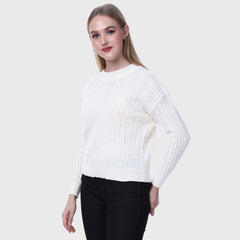 Women’s Warm Winter Sweater- Stylish Pullover with Full Sleeves-Round
