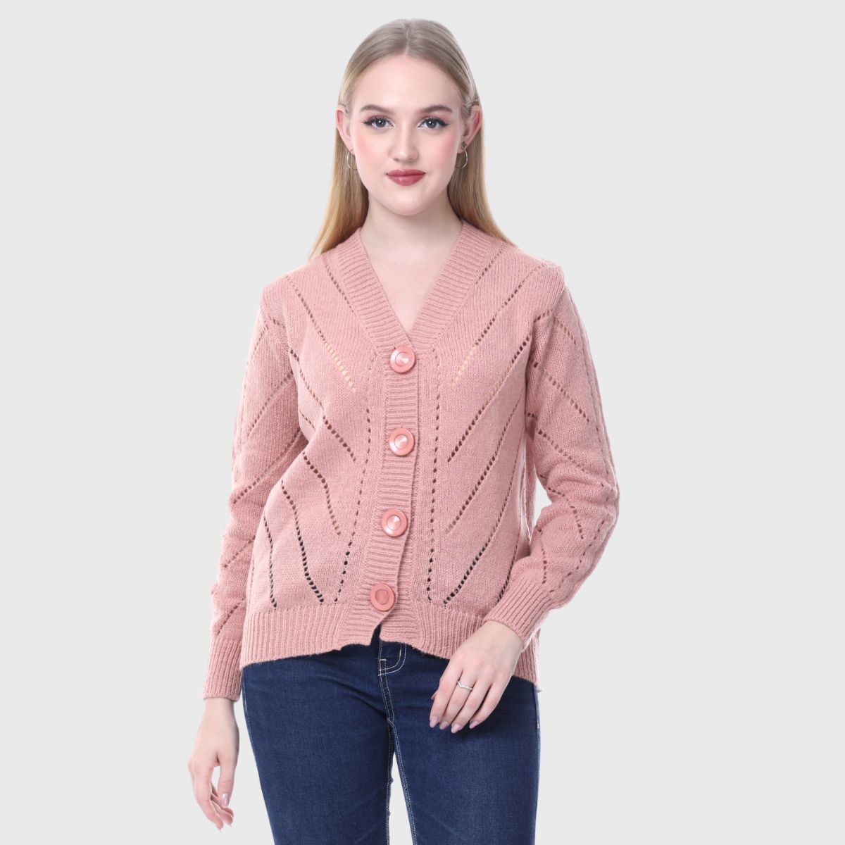 Women's Winterwear Woolen Cardigan- Button Down Sweater