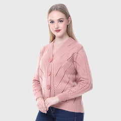 Women's Winterwear Woolen Cardigan- Button Down Sweater